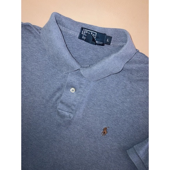 Polo Ralph Lauren Other - Polo Ralph Lauren Polo Shirt Mens Large Solid Blue Short Sleeve Brown Pony